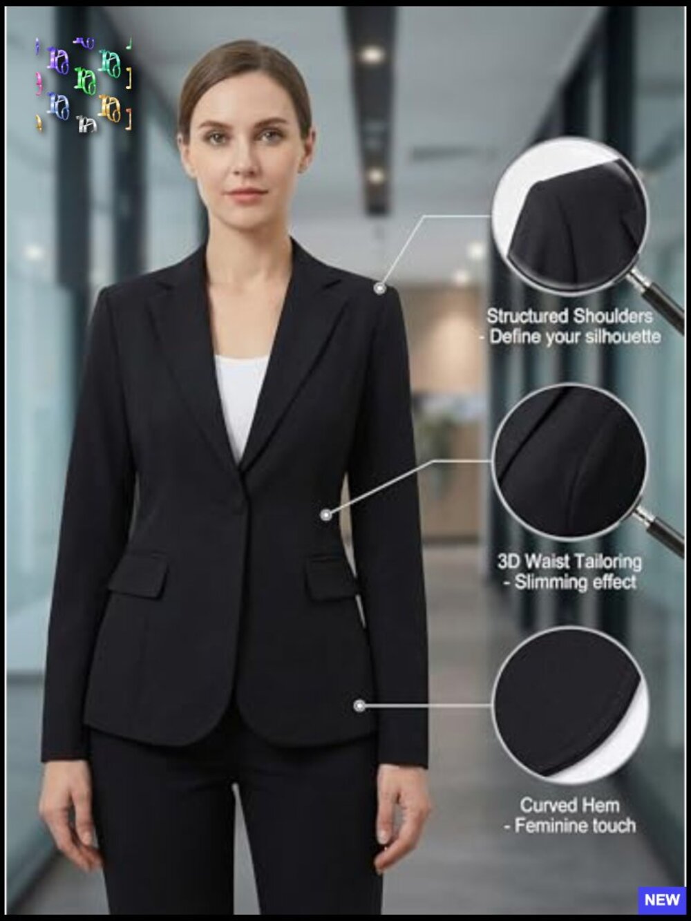 Slim Fit Blazer Business Casual Office Wear Minimalist Chic Lightweight - Picture 6 of 7